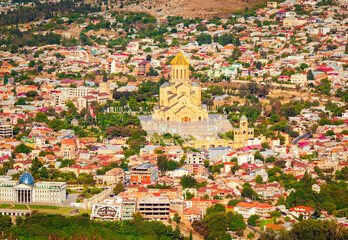 Tbilisi old town aerial panoramic view © saiko3p