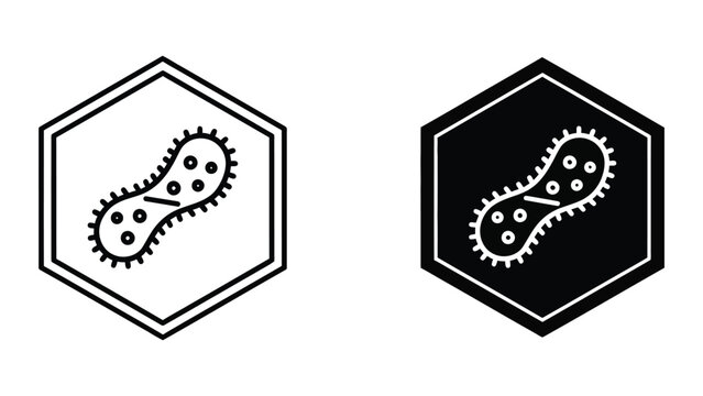 Minimalist interlocking gears icon in hexagon shape