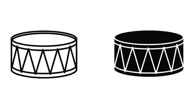 Two contrasting snare drums with geometric patterns