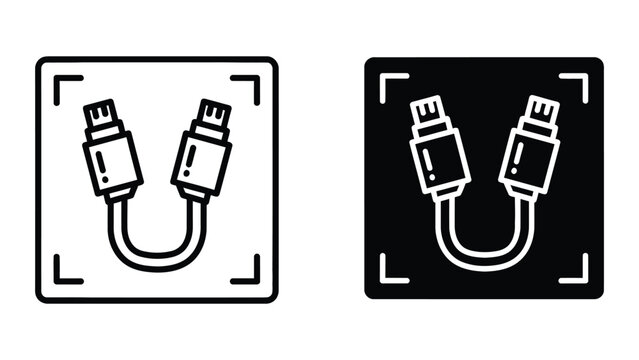 Usb type c cable adapter pair icon illustration