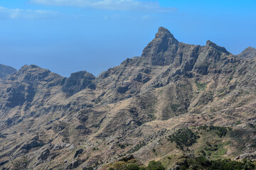 Obraz premium Panoramic view of mountain landscape at Anaga Rural Park, Tenerife