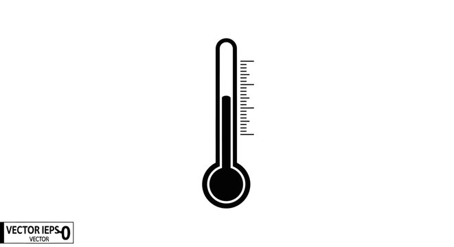 Thermometer icon with temperature scale on white background symbolizing heat and temperature measurement