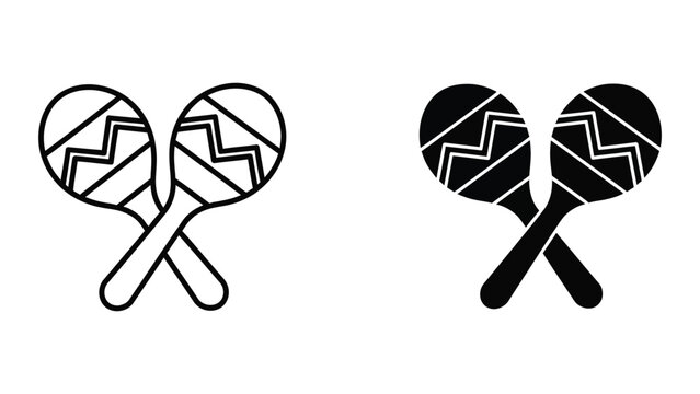 Black and white maracas illustration