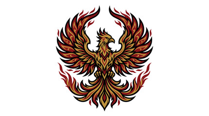 Obraz premium Mythical Phoenix Bird Rises from Flames, Symbolizing Rebirth and Power