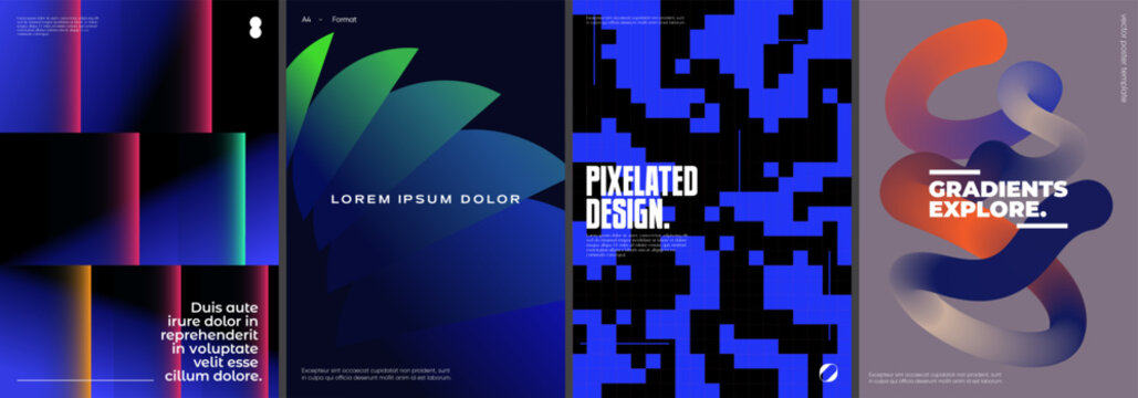 Futuristic posters collection with different design.