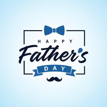 same for all six):
Happy Father's Day greeting card collection with script typography, mustache, bow tie, crown, heart, and dad quotes in navy blue and gold on isolated backgrounds.