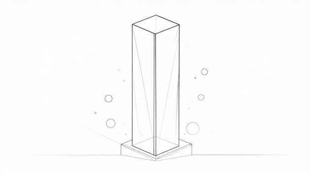Abstract geometric tower illustration