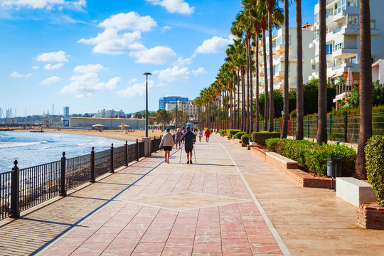 Marbella beach promenade in Andalusia, Spain