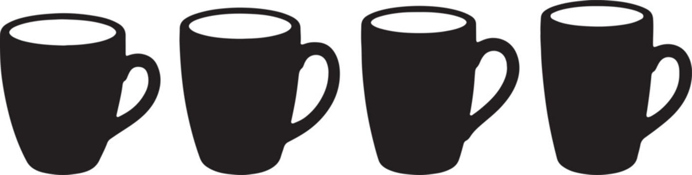 A single white ceramic mug with hot coffee sits next to a set of dental tools, a dental x-ray, and a vector illustration of a tooth