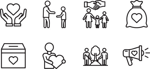 Obraz premium Happy family couple hugging and holding heart symbols Vector