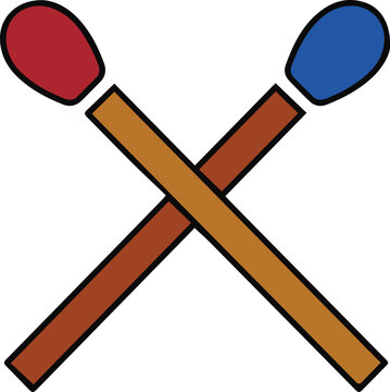 Crossed Matchsticks Icon Vector Illustration Isolated on White Background