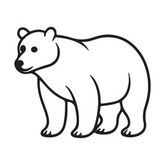 Obraz premium Cute Bear Outline Vector Illustration in Black and White Line Art