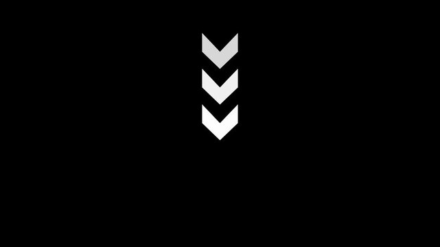 Direction concept, neon arrow icon, arrows indicates the direction of the overlay video layer. and looping neon line arrow icon 4k video animation .