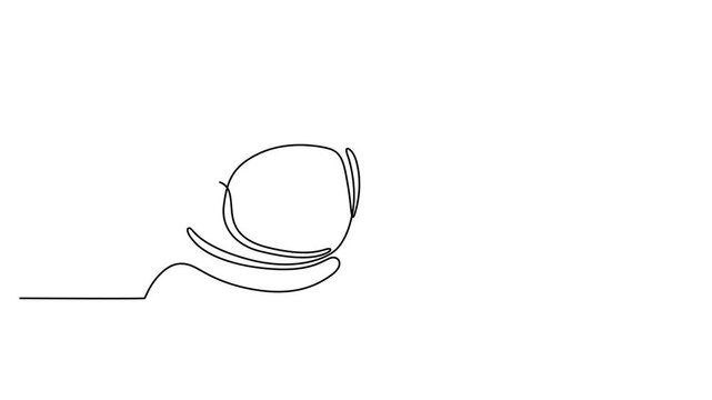 Continuous line drawing Astronaut Helmet, Space Suit, Black Line Art, Vector Illustration, Space Exploration Icon 4k video
