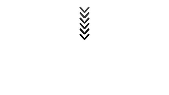 Direction concept, neon arrow icon, arrows indicates the direction of the overlay video layer. and looping neon line arrow icon 4k video animation .