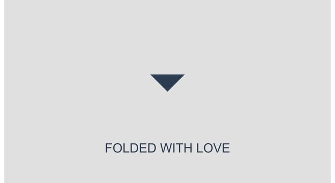 Folded with love minimalist typography and geometric triangle animation