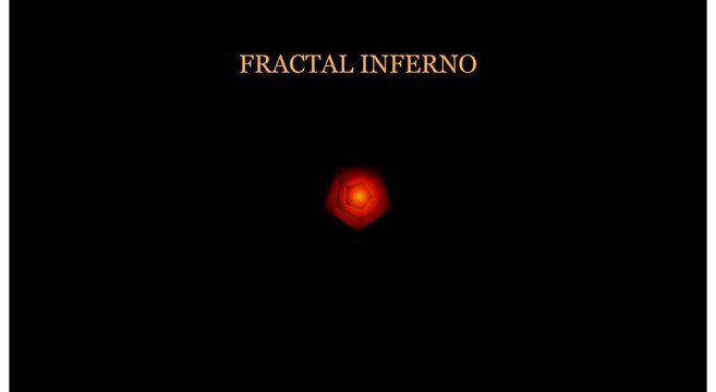 Fractal inferno: glowing red geometric animation on animation black background