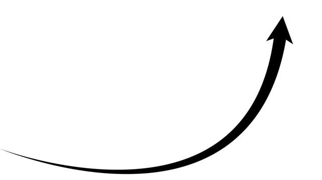Business growth arrow and graph chart, Business line arrow, improvement, business strategy, arrow rising up. Arrows animation black background black color 4k video animation.