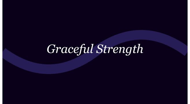 Graceful strength animated typography motion on dark animation background