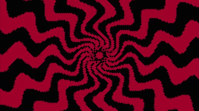 Crimson Black Swirl Distortion Abstract Optical Loop Background With Hypnotic Fluid Motion