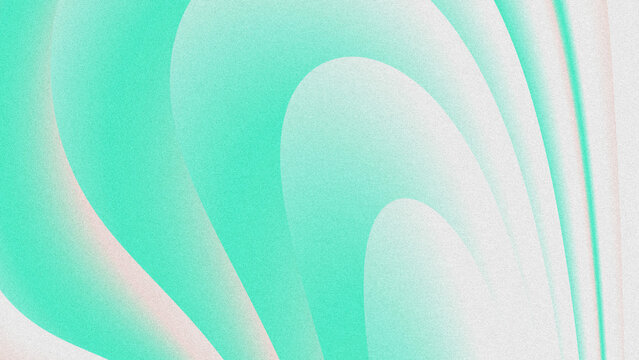 Soft, flowing curves in mint green, blush pink, and white form a smooth gradient abstract background with a subtle grainy texture. 
