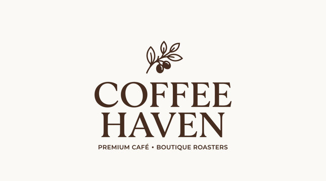 Coffee Haven Logo: Premium Cafe & Boutique Roasters with Coffee Branch
