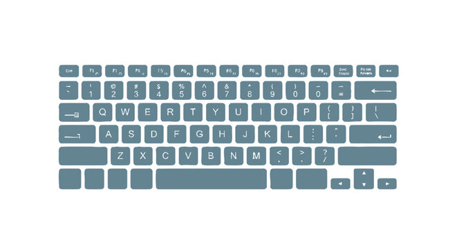Modern Computer Keyboard Layout Illustration.
