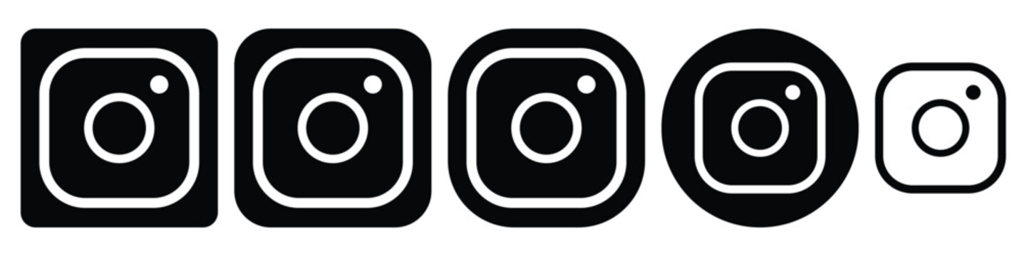 Instagram black logo icons. 
