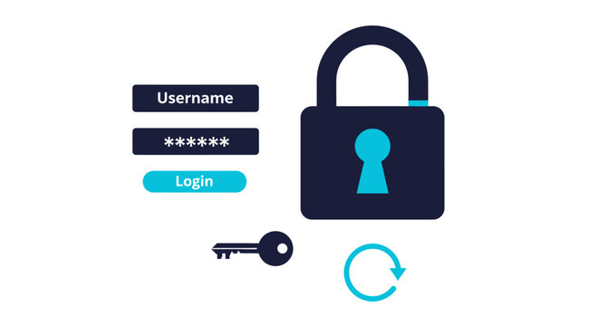 Padlock with login credentials.