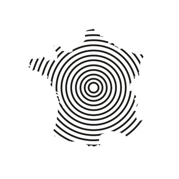 france map with concentric circle