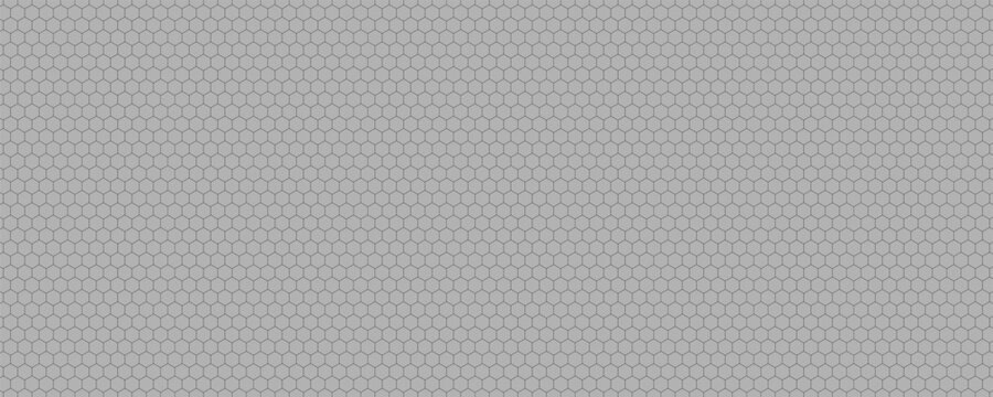 Seamless pattern with outline hexagon grid. Honeycomb net backdrop. Abstract background with geometric line grille. Black hexagon mesh, vector illustration