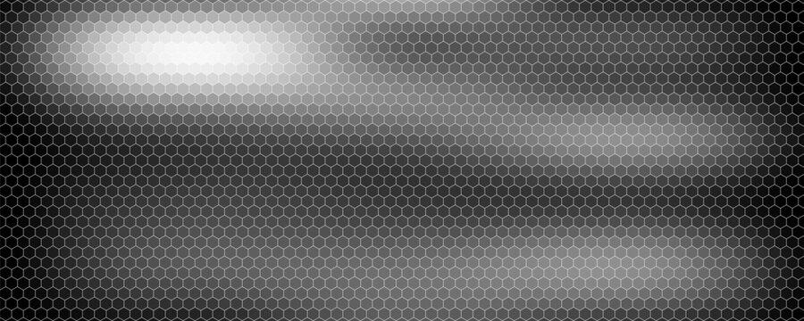 Seamless pattern with outline hexagon grid. Honeycomb net backdrop. Abstract background with geometric line grille. Black hexagon mesh, vector illustration