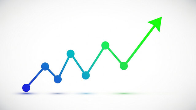 Colorful Growing Arrow Chart Showing Increasing Business Growth
