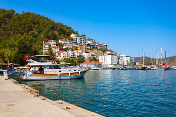 Fototapeta premium Fethiye port in the centre of Fethiye city, Turkey
