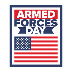 Fototapeta premium Armed Forces Day in May. Holiday celebrated annual in United States. Special tribute to the men and women of the Armed Forces. Poster, card, banner and background. Vector illustration