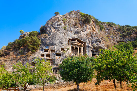 The Tomb of Amyntas is an ancient Lycian rock tomb in Fethiye city, Turkey