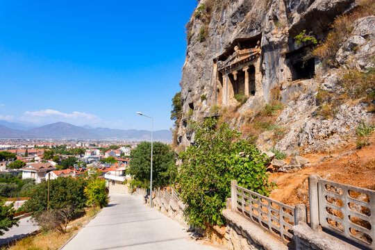 The Tomb of Amyntas is an ancient Lycian rock tomb in Fethiye city, Turkey
