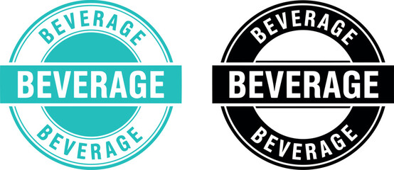 Obraz premium Modern beverage label badge set in turquoise and black for drink branding and packaging design