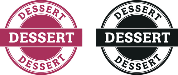 Obraz premium Dessert Badge Logo Set in Pink and Black for Bakery, Cafe, or Restaurant Branding