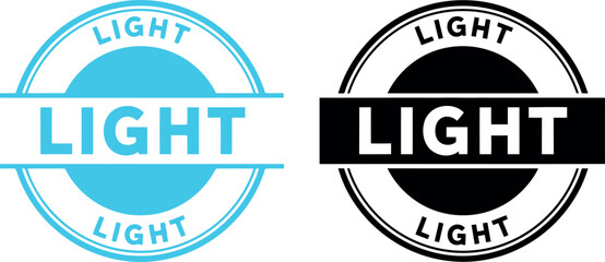 Fototapeta premium Modern minimalist light badge logo set in blue and black for branding and product labels
