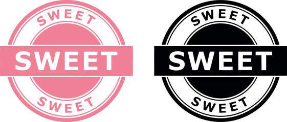 Obraz premium Sweet badge stamp vector set in pink and black for labels, packaging, and branding design