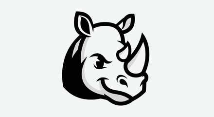 Stylized rhino head illustration © Yoamn