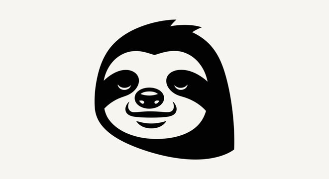 Stylized sloth face graphic
