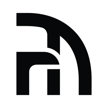 Black Minimalist Letter R Monogram Logo Vector Icon