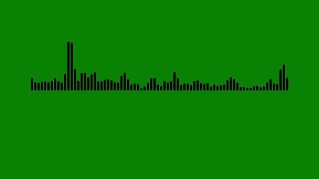 Soundtrack wave equalizer podcast sound waves for online audio streaming motion on green screen background pro audio wave digital frequency music waves oscillation frequency bars 4k loop.