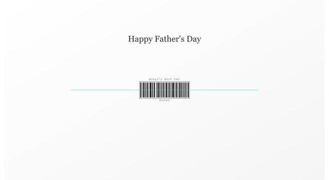 Happy father's day minimalist barcode greeting animation