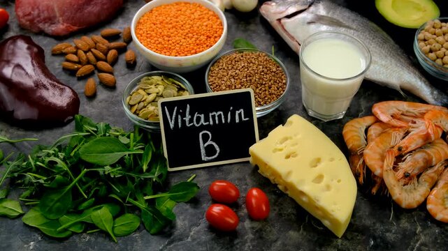 Foods that contain B vitamins. Selective focus.