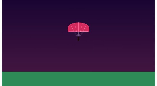 Happy father's day parachute animation greeting card motion animation