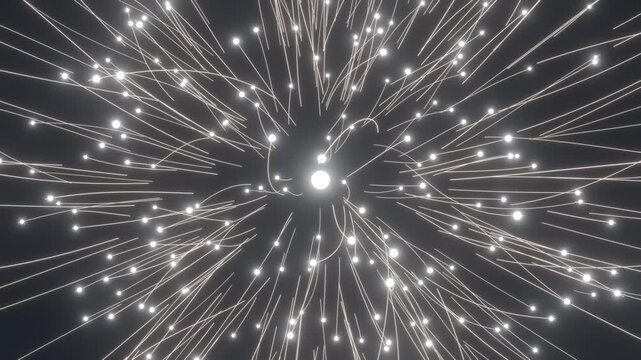 Explosion curve white lines dynamic effect 4k