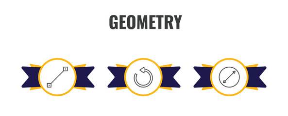 Obraz premium geometry outline icon set. thin line lengthen, rotate, diameter icons. editable vector